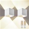 FUPE 2 Pezzi Applique da Parete Esterno/Interno G9 LED Cubo IP65 Impermeabile Lampada da Esterno Parete Applique Esterni Moderne Bianco 4000K Quadrata Angolo del Fascio Lampadine sostituibili Non Dimmabile