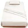 FARFALLAROSSA Lenzuola Una Piazza e Mezza 120 - Completo Lenzuola 3 Pezzi in Microfibre - Lenzuolo con Angoli - Lenzuola Sopra - 1 Federa 50x80 - Lenzuola Una Piazza e Mezza 120x190/200 Beige
