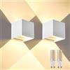 FUPE 2 Pezzi Applique da Parete Esterno/Interno G9 LED Cubo IP65 Impermeabile Lampada da Esterno Parete Applique Esterni Moderne Bianco 3000K Quadrata Angolo del Fascio Lampadine sostituibili Non Dimmabile