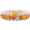 DAC Bracciale Uomo 2 pezzi Con Pietre Naturali Braccialetto Scatola Regalo Fidanzato Donna Chakra con Vere Pietre Naturali Tibetano Yoga Gioielli (Ambra + Bianco)