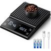 BKXCHA Bilancia da Caffè con Timer, Bilancia da Cucina Digitale Ricaricabile, Bilancia di Precisione da 5 kg/0,1 g per Espresso e Versamento, Bilancia da Caffè con Misurazione Automatica del Tempo
