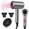 CASAMAA Asciugacapelli Professionale Ionico Phon Capelli AC Motore Phone Capelli con 3 Impostazioni di Calore, Tasto Aria Fredda con 1 Diffusore e 2 Concentratori per Molte Acconciature (Grigio)