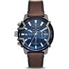 Diesel Orologio Griffed da uomo, movimento cronografo, cassa in acciaio inossidabile canna di fucile da 42 mm con cinturino in pelle, DZ4604