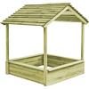 vidaXL Legno di Pino Casetta da Gioco Bambini con Sabbiera Giochi per Giardino