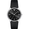 Emporio Armani Orologio da uomo, movimento a tre lancette, cassa in acciaio inossidabile argento da 41 mm con cinturino in pelle, AR11013