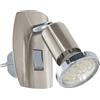 Eglo - Mini faretto a LED da presa, luce orientabile inserire nella acciaio di colore argento e cromo, attacco GU10, interruttore incluso