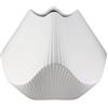 GILDE Vaso a lamelle - bianco opaco - ceramica - altezza 19 cm x larghezza 22 cm - vaso decorativo