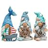 Hodao 3 gnomi decorativi estivi a forma di animali dell'oceano, fatti a mano, elemento decorativo da spiaggia, elfo scandinavo svedese nisse, ornamenti per la casa per interni (Ocean1)