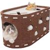 Generico Casa Del Gatto - Cuccia Gatto Con Tiragraffi Cartone | Impermeabile Per Randagio | Casetta Per Gatti | Protezione Per Mobili, Giocattolo Per L'addestramento Dei Gattini, Casetta Per Spazi Di Lav