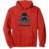 Generic Tentacool Octopus Art | Grafica Stravagante di Creature Marine Felpa con Cappuccio, Unisex per Adulti, Rosso, S