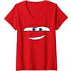 Disney Pixar Cars Lightning McQueen Big Face Maglietta con Collo a V