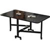 JSFYJZYZ Tavolo da Pranzo Pieghevole con Ruote, Tavolo a Scomparsa Allungabile, Salvaspazio, Effetto Marmo e Legno, Resistente ai Graffi(Black,100x60x75cm/39x23x29in)