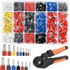 DODUOS Pinza Crimpatrice Capicorda, 0.08-16mm² Pinza Crimpatrice Esagonale, Puntalini Elettrici a Crimpare, Strumento Crimpatura Capicorda con 950 Terminali a Filo Singolo+350 Terminali a Filo Doppio