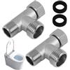 Annlpoy 2pcs raccordi idraulici a t adattatore per rubinetto valvola deviatrice a 3 vie,Rotazione 180 Gradi, Compatibile con WC e Spruzzatori Adattatore a Forma di T (1/2 3/8)