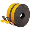 LIKERAINY Striscia di Tenuta in Gomma 25,4x3mm Striscia di Schiuma per Porte Guarnizioni Finestra Della Nastro Sigillante Anti-Collisione Autoadesivo Antivento Previene Rumori Nero 2 Rotoli 10 Metri