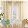 EMEMA Tende Lino Trasparente con Occhielli Tenda a Traslucido Tende Moderne a Vela per Porte Balcone Adatte per Soggiorno Camera da Letto 2 Pannelli 140x245 cm Giallo Chiaro