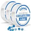 Caianwin 0.8mm/90m Filo Elastico per Braccialetti Caianwin 3 Volumi Hilo per Braccialetti 0.8mm Transparente Elastico per Braccialetti Filo Nylon per Braccialetti e Perline per la Creazione di Gioielli