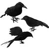 Jodsen 3 PZ Corvi di Halloween Corvi Piumati Artificiali Decorazioni Realistiche di Uccelli Corvo Spaventoso Uccello Corvo Piuma Neri Ornamento per Halloween Feste Prop Giardino Casa all'aperto dell'interno