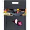 Moritz & Moritz Tagliere Plastica Grande 36 x 27,5 cm - Tagliere da Cucina con Effetto Granito - Tagliere Grande Nero Cucina con Piedini Antiscivolo, Apertura con Maniglia e Scanalature per Succo