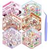 Omnikryp 6 Set Adesivi di Scena, Stickers 3D,3D Sticker Kit di Adesivi per Casa in Miniatura per Adulti, Bambini, per Rilassarsi e Passare il Tempo, con una Pinzetta