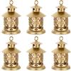 Romadedi Portacandele decorativo per lumini tealight, 6 pezzi, mini lanterna da appendere in stile vintage, color oro, decorazione per candele da tè, centrotavola per matrimoni, caffè, tavolo da