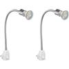 ledscom.de Lampada da presa 2x LESCH, lampada da lettura con collo di cigno, cromata/bianca, con LED GU10 incluso (bianco caldo, 7,6 W, 1103 lm, 33°)