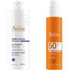 Avene Eau Thermale Avène Spray Solare Protezione alta SPF 50 + Latte Doposole Ristrutturante pelle sensibile, viso e corpo 1 pz Set