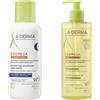 A-Derma Exomega Control Crema notte emolliente ristrutturante + Olio Lavante Emolliente Anti-Grattage 1 pz Set