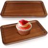 FerraDrend 2 Pezzi Vassoio Legno 19x10.3x1.6cm Piccolo Vassoio Decorativo, Sottovaso Rettangolare, Sottobicchiere, Vassoi da Portata per Torte, Tazze, Caffè, Dessert, Cosmetici, Gioielli, Candele