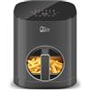 Uten Doppia Resistenza Friggitrice ad Aria con Finestra, Air Fryer XXL, 14 Menu Preimpostati, Avvio Ritardato, Filtro dell'olio, 2 Resistenza Controllare Indipendente, Cibo Senza Capovolgimento