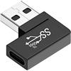 CY Adattatore dati da USB-C tipo C femmina a USB 3.0 A maschio, piatto orizzontale ad angolo retto di 90 gradi, per computer portatile e desktop