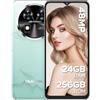 OUKITEL C37 Smartphone Offerta, 24GB RAM+256GB ROM(1TB TF), 6.6 2K FHD+ Telefono Cellulare, Fotocamere 48MP+ 32MP, Android 13 Smartphone, 5150mAh, 4G Dual SIM, WiFi/GPS/Face ID/OTG-Ciano