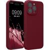kwmobile Cover per iPhone 16 PRO Max Custodia - Back Case per Smartphone in Silicone TPU - Protezione Gommata - Rosso rabarbaro