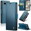 Rerzoiro Cover per Google Pixel 7A Custodia Portafoglio [Blocco RFID] Premium Pelle PU Wallet Case Flip Libro con Porta Carte Slot Supporto Flip Case per Google Pixel 7A, Blu
