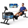 MERACH Vogatore ad acqua per casa, vogatore con resistenza all'acqua da 15 l, connettività Bluetooth e APP, supporto per iPad, sedile ergonomico, conservazione verticale salvaspazio