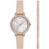 Emporio Armani Set con orologio da donna a tre sfere e bracciale in acciaio color oro rosa, AR80069SET