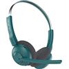 JLab Go Work Pop Cuffie Bluetooth con Microfono senza Filo - Cuffie da PC e Lavoro con 50 ore di Riproduzione, Wireless Headset Bluetooth, Connessione simultanea a Computer e Cellulare, Verde Blu
