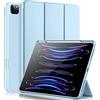 Vobafe Custodia Compatibile con Cover iPad PRO 12.9 6a/5a/4a/3a Generazione, Cover Posteriore Flessibile in TPU con Portamatite per iPad PRO 12.9 2022/2021/2020/2018, Azzurro
