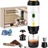 ICARE Caffettiera Portatile, Macchina Caffè Espresso 3-in-1, 20BAR Pressione, 92°C Estrazione, Batteria 7500mAh, Ricarica USB/Auto, Macchina Caffe Portatile per Capsule e Caffè Macinato (Bianco)