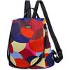 Fmeida Zaino Donna Antifurto Impermeabile Nylon Borsa Donna Pratico Borse Zainetto da Viaggio Lavoro Scuola Tracolla, Giallo/Rosso/Blu