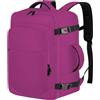 ENZOSUM For Ryanair Cabin Bags 40x20x25 Underseat Cabin Bags 45×36×20 for New Easyjet Carry on Travel Backpack Flight Bag Cabin Size for Airplanes, Black, Purple-M, 45x36x20cm (30L)
