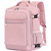 KLOSTAIN Zaino da Viaggio Easyjet 45x36x20 Zaino da Viaggio Aereo Bagaglio a Mano 30L Borsa da Cabina Zaino per Uomo e Donna da Lavoro Viaggio e Trekking Scuola,15.6 Pollici Zaino Porta PC Rosa