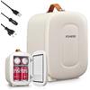 FOHERE Mini Frigo 5L, Frigorifero Piccolo Con Presa USB, Portatile 220V CA/12V CC, per Ufficio, Dormitorio, Auto,Cosmetici, Bevande, Frutta