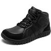 HOBIBEAR Stivali a Piedi Nudi Uomo Donna Punta Larga Caldi Sneakers alla Caviglia Resistenti all'Acqua Scarpe Invernali da Esterno, Tutto nero, 38.5 EU