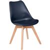 Avilia Sedia da Tavolo Elegante con Struttura in Legno di Faggio e Imbottitura in Poliuretano - Design Scandinavo, Colore Blu Inchiostro, Comfort e Stile per Sala da Pranzo