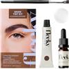 Fleeky Brow fleeky Tint Kit - Set fai da te per la colorazione dei peli del viso come sopracciglia, peli della barba, ecc. composto da colore, gel ossidante, pennello, ciotola (marrone)