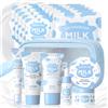 LAIKOU Kit per la Cura Della Pelle, Cura della Pelle Viso Donna, con Detergente Viso Siero Crema Macchia e Maschera Idratante, Per una Pelle Pulita e Idratata