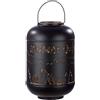 GILDE Lanterna decorativa con manico, taglio a forbice, decorazione per la casa, decorazione invernale, Natale, colore nero, interno dorato, altezza 49 cm