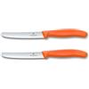 Victorinox Swiss Classic set 2 coltelli da tavola seghettati, coltelli da pane, 11 cm, acciaio inox, lavabile in lavastoviglie, Swiss Made, Arancione