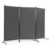 FANTASK Divisorio a 3 pannelli, 260 x 183 cm, pieghevole, autoportante, divisorio da parete con sottobicchieri regolabili, divisorio da parete in metallo e poliestere, per casa, ufficio, terrazza